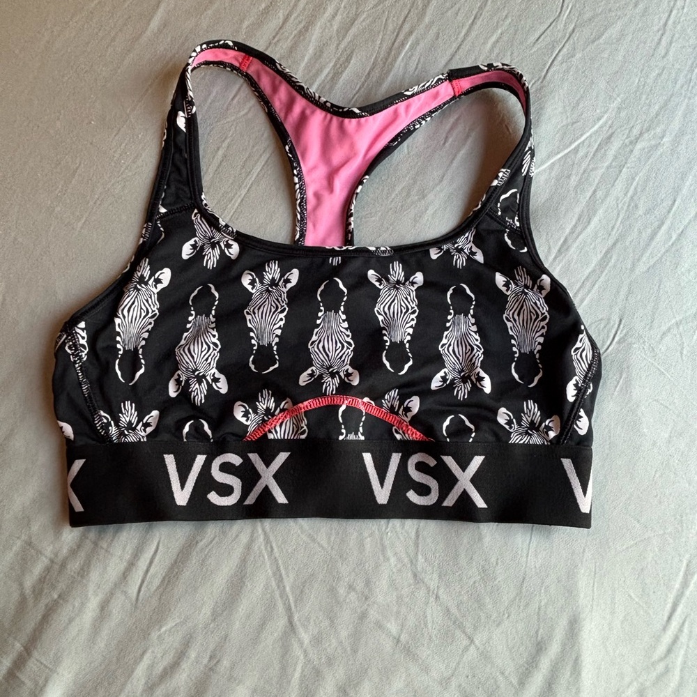 VSX Black and White Zebra Sports Bra